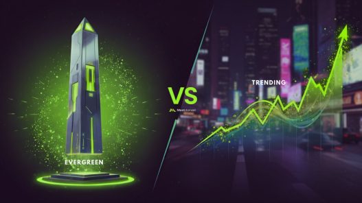 konten evergreen vs trending